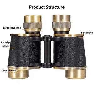 Télescope d'extérieur en laiton métallique haute puissance 8x30 jumelles en cuivre fin de style soviétique HD russe pour l'observation du camping et des voyages - Product Image 2