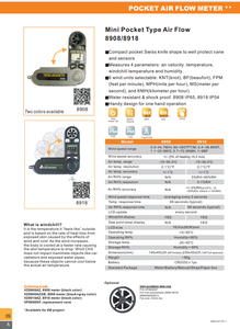 TTLTES <span class=keywords><strong>8908</strong></span> AZ EB 포켓 속도 측정 기기 온도. 1.1 ~ 20.0 m/s 범위의 풍속계 - Product Image 2