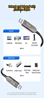 Kabel Ekstensi Serat Optik USB 3.1 Male to Male DT-2317 Kecepatan Tinggi 10Gbps untuk Transfer Data, Panjang 5M 10M 15M 50M