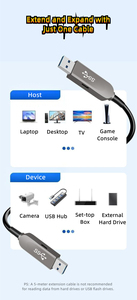 <span class=keywords><strong>สาย</strong></span>ต่อขยายไฟเบอร์ออปติก USB 3.1 แบบ Male to Male รุ่น DT-2317 ความเร็วสูง 10Gbps สำหรับถ่ายโอนข้อมูล ความยาว 5 ม. 10 ม. 15 ม. 50 ม. - Product Image 3