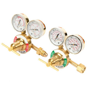 Régulateurs de pression en cuivre pur de style américain pour oxygène et acétylène CGA540 et CGA510 pour kit de soudage et de découpe - Product Image 1