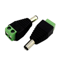 Alimentation DC mâle 5.5x2.1mm, prix d'usine, connecteur Jack à 2 broches, vis sans soudure pour caméra de vidéosurveillance