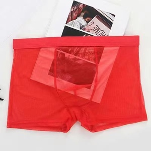 Boxers ultra-fins transparents pour hommes, lingerie sexy, <span class=keywords><strong>string</strong></span> pour hommes, culotte en maille respirante, taille mi-haute, boxers - Product Image 6