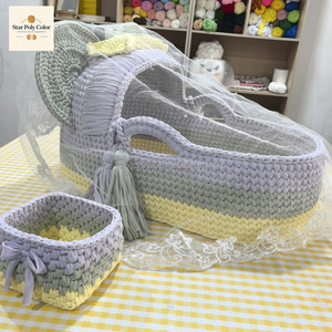Cesta de Tejido Portátil Moderna para Bebés, Cesta de Mimbre de Colores, Cesta de Moisés Tejida <span class=keywords><strong>a</strong></span> Mano - Product Image 5