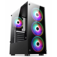 Customized Mini ITX Mid Tower Desktop Computer Chassis Case Tempered Glass Black ATX/MATX PC Office Case