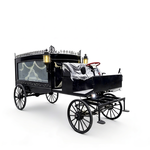 Carroza Fúnebre Eléctrica Retro de Lujo, Totalmente Metálica y Soldada, con Remolque para Motocicleta - Product Image 1