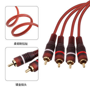 Cable de audio 2RCA de 1, 1.5 y 3 metros, color clarete, conector chapado en oro para tarjeta de sonido y mezclador - Product Image 1