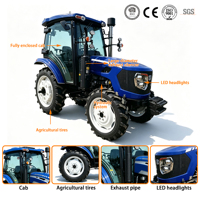 Tracteur agricole 4x4 de 70 CV avec rotoculteur, semoir et charrue, homologué CE, prix du pack tracteur agricole