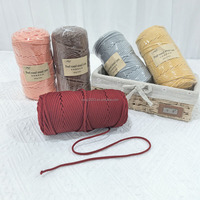 300g 4mm Round Yarn Hand-Knitted Crochet Bag 100% Polyester Dyed Fancy Yarn Material Round Rope Style OE Texturized