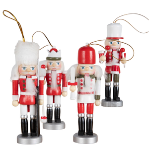 Cascanueces colgante de madera de 13cm soldado rojo al por mayor para decoración de árbol - Product Image 5