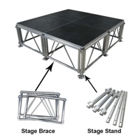 Scène modulaire portable et pliable en alliage d'aluminium, scène de performance réglable pour événements, présentoirs en treillis personnalisables