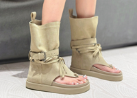 Sandales montantes à talon compensé pour filles, collection été 2026, couleur unie, pour petites et grandes filles