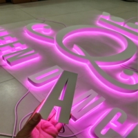 Letras de Acero Inoxidable con Retroiluminación LED para Exteriores, Diseño Gratuito, Resistentes al Agua IP65, Iluminación Publicitaria, Daco Sign OEM/ODM