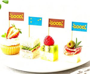 Drapeau de pirate personnalisé imprimé recto-verso, petit drapeau de table, drapeau alimentaire - Product Image 1