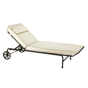 Respaldo ajustable Cojín acolchado 10 cm metal Comodidad y durabilidad Metal esmaltado mate Tumbona de exterior elegante - Product Image 1