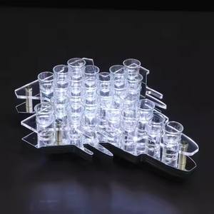 Capacidad de 24 rejillas Bandeja brillante Bar Discoteca Cóctel Acrílico Drinkware Rack Forma de avión Bandeja de copa de vino - Product Image 1