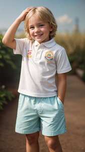 T-shirt polo de golf pour enfants en jersey surdimensionné respirant à manches courtes et séchage rapide avec logo personnalisé OEM - Product Image 3