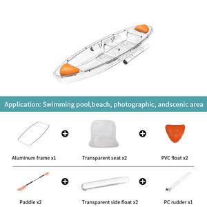 <span class=keywords><strong>Kayka</strong></span> de photographie de mariage spéciale en PC transparent, bateau biplace, haute esthétique, pour la navigation à rames - Product Image 2
