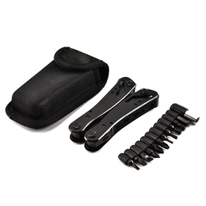 Alicates Multiherramienta Plegables de Acero Inoxidable Negro con 15 Funciones, Cuchilla, Destornillador, Lima, para Camping y Actividades al Aire Libre, con Funda - Product Image 3