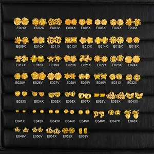 עגיל מצופה זהב 24 קראט תכשיטים דגם חדש פשוט זהב 14 קראט לנשים