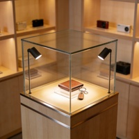 Vitrine d'exposition autonome personnalisée avec porte verrouillable, éclairage LED et option de logo de marque pour produits numériques