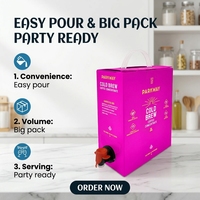 Distributeur vertical de sacs aseptiques BIB en plastique personnalisés de 5L, 10L, 20L pour eau, huile, sirop, jus, liquides avec valve à huile