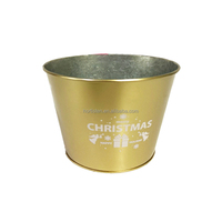 Cadeaux en métal seaux de noël galvanisé décoratif pot de fleur zinc rustique jardinières flocon de neige pots de bonbons