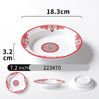 Vaisselle en mélamine écologique de Style chinois chaud ensemble rond rouge blanc mélamine assiettes à dîner Snack plat Hot Pot plat