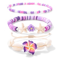 Nueva Pulsera de Verano con Cuentas de Flores de Cerámica Suave, Estilo Playa, para Amigas, Hecha a Mano con Conchas y Conchas Marinas, Regalo de Hadas, Conjuntos de Pulseras