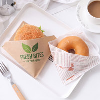 Sac alimentaire en papier kraft écologique résistant à la graisse, impression personnalisée du logo vert, emballage durable pour hamburgers et beignets, vente en gros