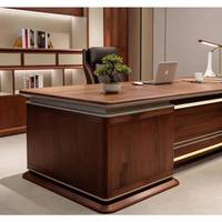 LBZ-338X Nouveau bureau de direction en bois de frêne de style chinois, esthétique Song, bureau de patron, bureau moderne minimaliste de luxe léger