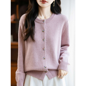 OEM/ODM Sweater Wanita Musim Gugur Musim Dingin Gaya Korea Longgar Modis <span class=keywords><strong>Cardigan</strong></span> Rajut Wanita - Product Image 5