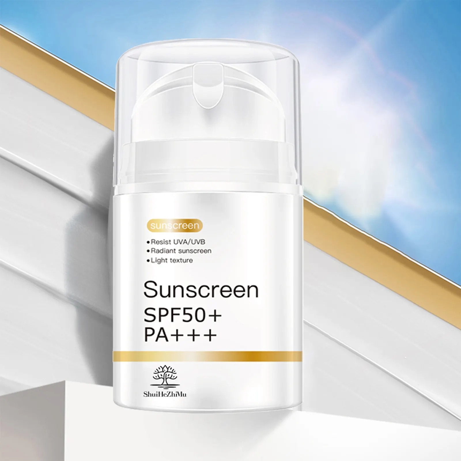 OEM özel etiket yüz güneşlik krem SPF 50 beyazlatma Anti güneş yanığı koruyun cilt vücut su geçirmez güneş kremi