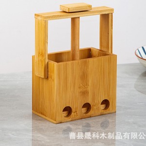 Herramienta manual de madera para prensar bolas de pescado de bambú, 14.5x8x20cm, para cocina casera - Product Image 2