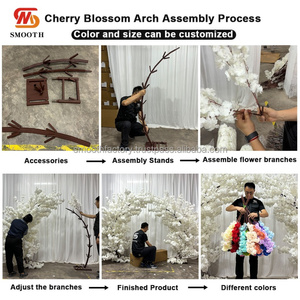 Árbol de Flores de Cerezo Artificial LEDA, Blanco, 8 Pies de Altura, Simulación de Plástico, Decoración para Bodas, Pieza Única - Product Image 5
