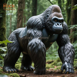 현대 미술 추상 고릴라 동물 동상 정원 공원을위한 야외 주문 청동 조각 - Product Image 5