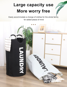 Nuohui Tùy Chỉnh Đầy Màu Sắc Hiện Đại Công Suất Lớn Vải Bền Giặt <span class=keywords><strong>Hamper</strong></span> Với Xử Lý Lưu Trữ Giỏ - Product Image 3