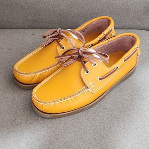 Nouvelles Chaussures Bateau Décontractées en Cuir de Vache Jaune Faites à la Main, à Plateforme Antidérapante, Souples pour la Conduite et le Bureau, Grande Taille pour Hommes - Product Image 1