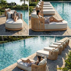 Chaise longue <span class=keywords><strong>de</strong></span> luxe en teck pour l'extérieur, lit <span class=keywords><strong>de</strong></span> <span class=keywords><strong>soleil</strong></span> au bord <span class=keywords><strong>de</strong></span> la piscine, mobilier <span class=keywords><strong>de</strong></span> <span class=keywords><strong>jardin</strong></span> et <span class=keywords><strong>de</strong></span> patio pour les projets d'hôtels et <span class=keywords><strong>de</strong></span> stations balnéaires - Product Image 4