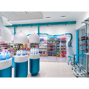 OEM al por menor de <span class=keywords><strong>la</strong></span> fábrica de madera moderna farmacia estante de exhibición para Interior de <span class=keywords><strong>la</strong></span> tienda contador diseño - Product Image 3