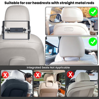 Support de tablette pour appuie-tête de voiture, flexible et réglable, fixation pour siège arrière, extensible, rotation à 360°, support de téléphone pour voiture pour iPad et tablette