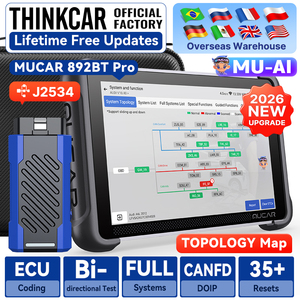 เครื่องมือวินิจฉัยรถยนต์ OBD2 สแกนเนอร์รถยนต์ Usa Warehouse MUCAR 892BT PRO รองรับระบบเต็มรูปแบบ AI ECU Coding แผนที่โทโพโลยี J2534 DOIP CANFD - Product Image 1