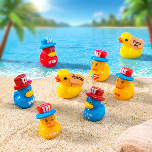 Miniature Hat Duck 4th of July Independence Day USA Memorial Day Party Favors <strong>Gifts</strong> Patriotic Mini <strong>Resin</strong> Duck Figurine Ornaments - Product Image 2