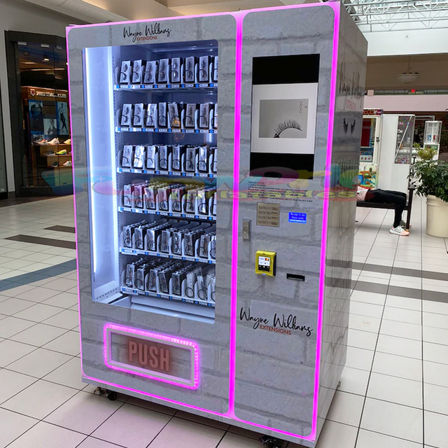 Outdoor Fashion Huge Capacity Women Makeup Store Cosmetic Vending Machines for Wigs Eyelashes