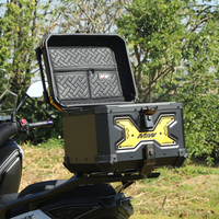 Boîtes à bagages de moto universelles en aluminium noir et or de 45 L, résistantes à l'usure, épaisses, étanches