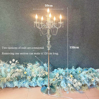 Lampe sur pied en cristal doré, style candélabre, pour allée de mariage, éclairage de guidage pour banquets et décorations