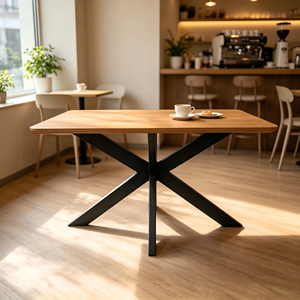 <span class=keywords><strong>Mesa</strong></span> de Comedor Rectangular Moderna y Tradicional de <span class=keywords><strong>Roble</strong></span>, Ecológica, con Superficie de Madera Impermeable, <span class=keywords><strong>Patas</strong></span> de Madera <span class=keywords><strong>Negras</strong></span> en Forma de X, para 4 Personas, para Cocina y Hogar - Product Image 5