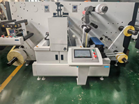 Machine de découpe semi-rotative pour étiquettes, machine de découpe automatique rotative pour codes-barres et adhésifs, alimentée par rouleaux de feuilles.