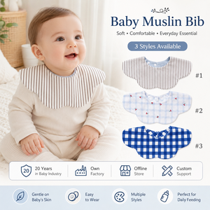 Babero de algodón para bebé de doble cara de nuevo estilo de Corea impermeable con cierre de botón y patrón de flores para absorber <span class=keywords><strong>saliva</strong></span> - Product Image 1