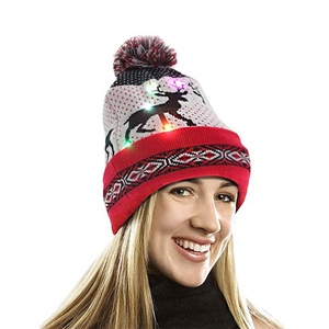 Fabricant de chapeaux ACE, bonnet LED de Noël personnalisé, gorros de Navidad con luz, gorros LED navideños - Product Image 5